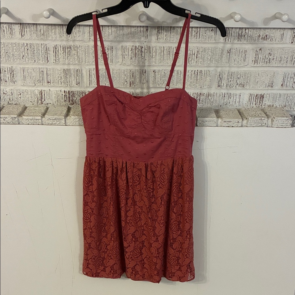 American Eagle Outfitters Women’s Medium Pink Mini Dress with Slip 100% Cotton
